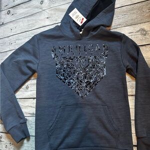 Boys “American Fighter” Medium Blue Hoodie